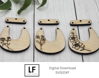 Birth Month Flower Dangle Earrings Set SVG Bundle: Laser Cut File (Digital Download)