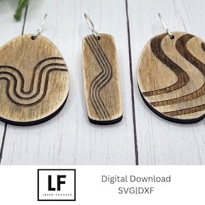 Retro Wave Earring SVG Bundle: Boho Dangle Earrings Laser Cut File (Digital Download)