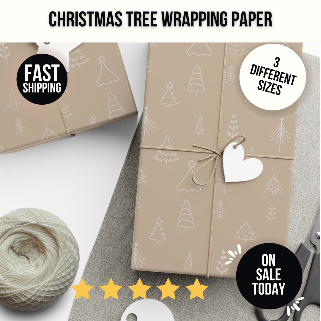 Christmas Pine Tree Wrapping Paper Holiday Gift Wrap Paper Etsy UK