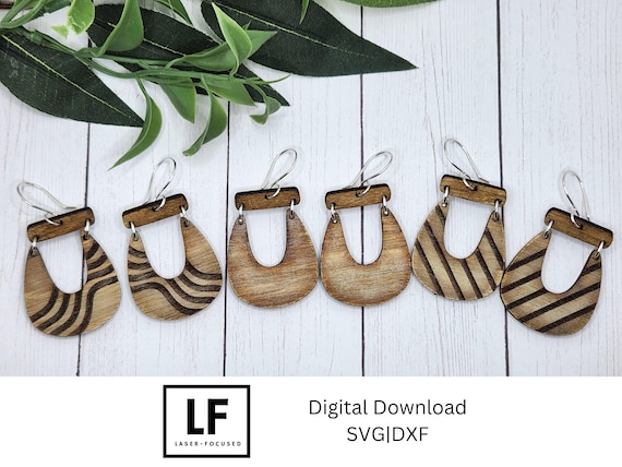 Retro Dangle Earrings SVG Bundle: Laser Cut File (Digital Download)