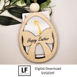 Osterei SVG Geschenkkartenhalter, Osterkorb Tag Ornament, digitale Dateien, Geldhalter Ostergeschenk, Laser geschnitten Datei, Sofort Download Datei