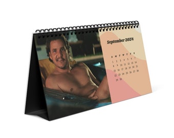 Pedro Pascal 2024 Desk Calendar, Gifts for Pedro Pascal Fan, Pop Culture Calendar, Cute Desk Decor, Dorm or Office Calendar,