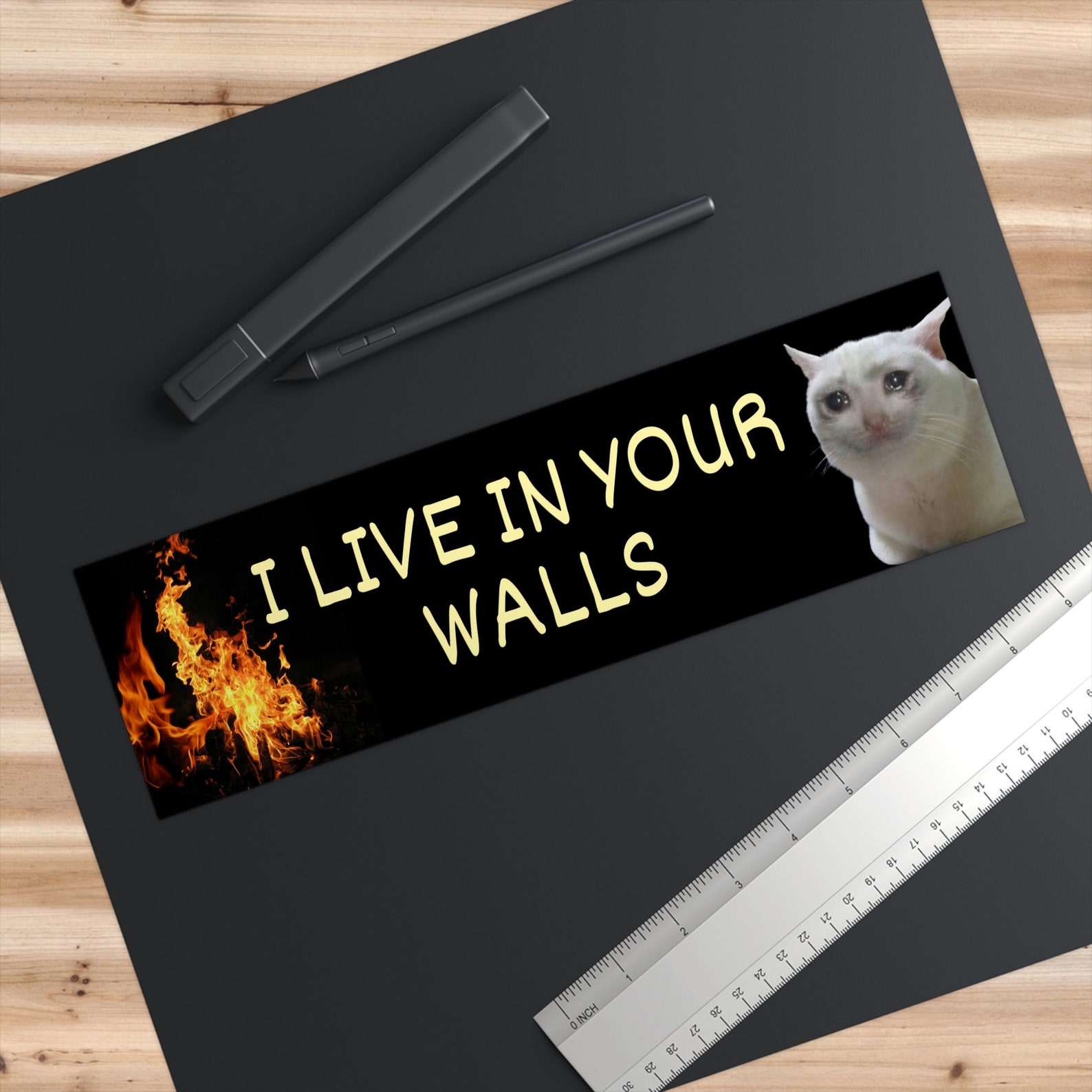 I Live in Your Walls Meme Bumper Sticker Funny Bad Driver Etsy