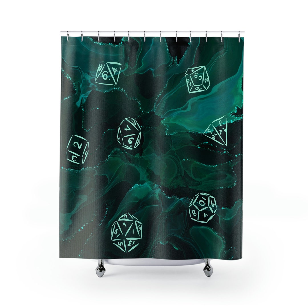 D20 Fantasy Shower Curtain Dnd Home Decor Nerdy Bathroom Etsy