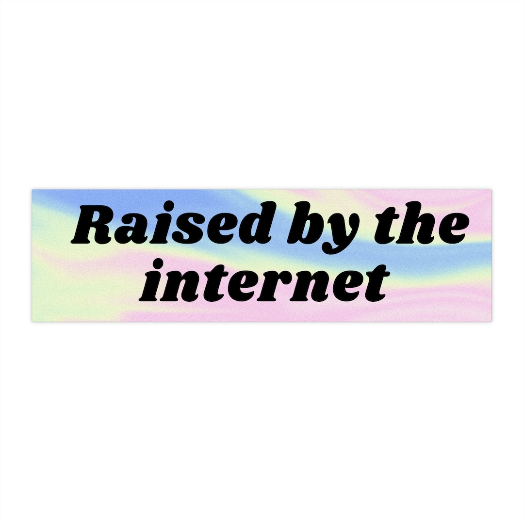 Raised by the Internet Bumper Sticker, Y2k Bumper Stickers, Pink Car ...