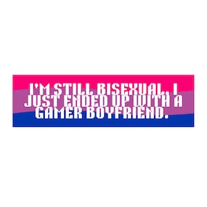 Pegatina para parachoques con mensaje de orgullo bisexual divertido / Pegatinas de energía de esposa bisexual / Pegatina de meme maldito