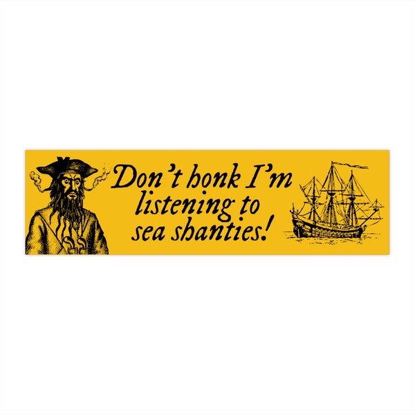 Naklejka na zderzak Sea Shanty, zabawna naklejka na samochód, wodoodporny winyl