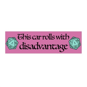 This Car Bumper Sticker Gen Z, D20 Car Decal Funny, Gifts for Dungeon Master, Nerdy Car Stickers Pink