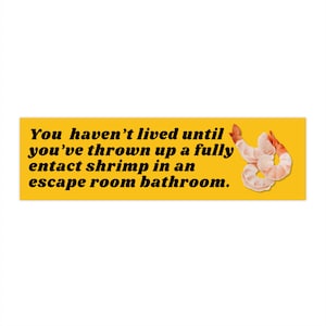 Cursed Shrimp Bumper Sticker Funny, Cute Car Sticker Decals, Cursed Bumper Stickers for Car, Weird Gifts for Friends