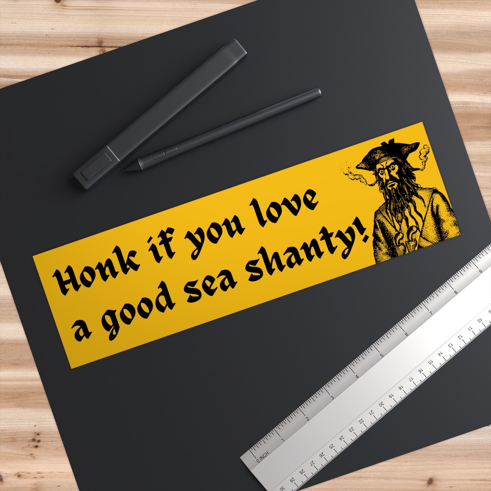 Funny Pirate Sea Shanty Bumper Sticker, Blackbeard Car Decal - Etsy