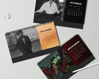 Pedro Pascal 2025 Desktop Calendar - Actor Fan Gift, TV Show Calendar, Pop Culture Desk Planner