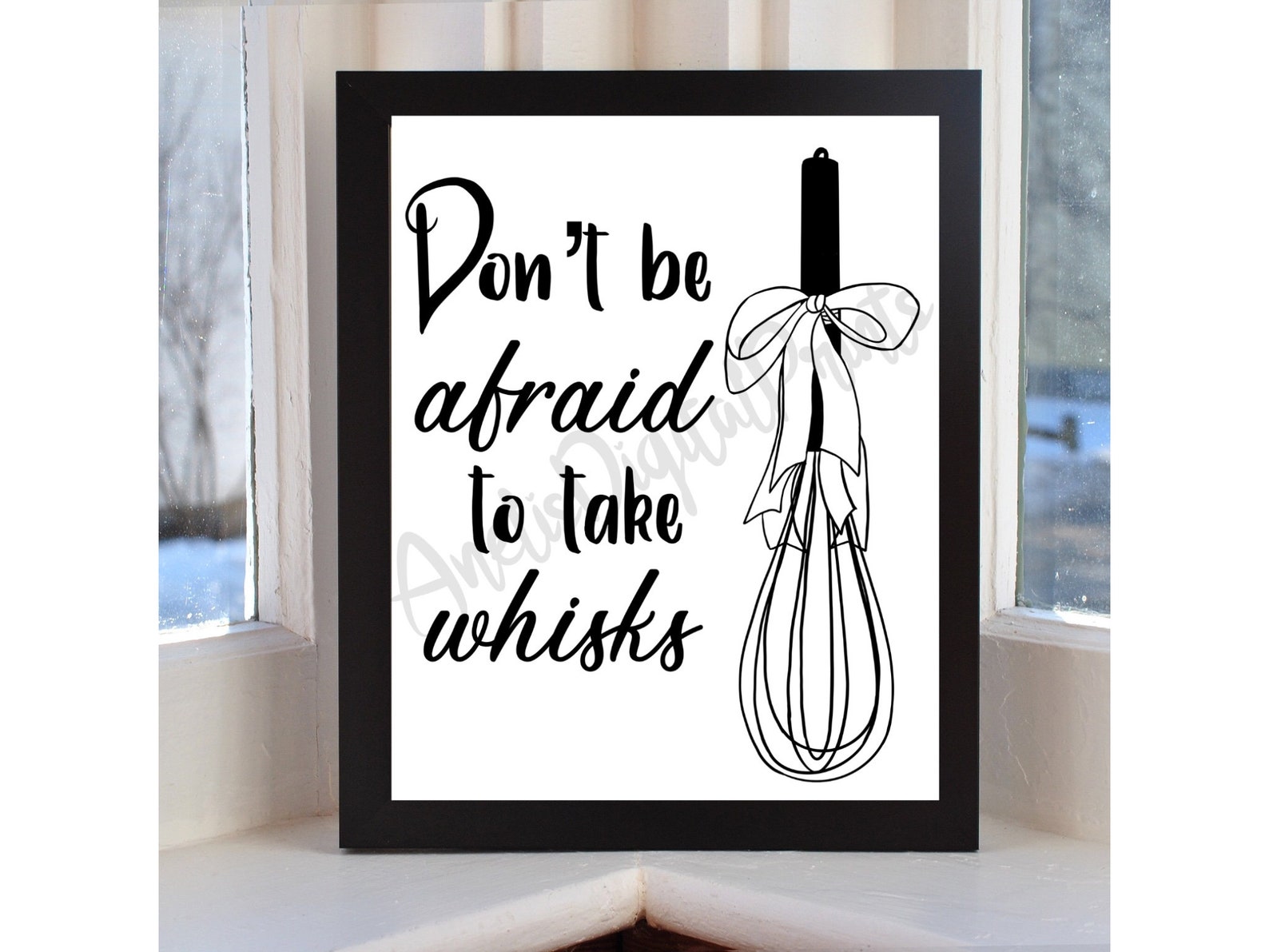 Dont be afraid to take whisks digital print kitchen Etsy