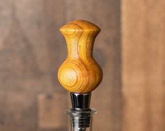 Handmade Wine Bottle Stopper - Canarywood