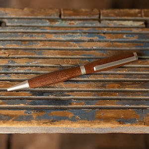 Handmade Slimline Ballpoint Pen, Sapele image 1