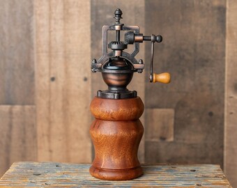 Sapele Salt or Pepper Grinder - Antique Style