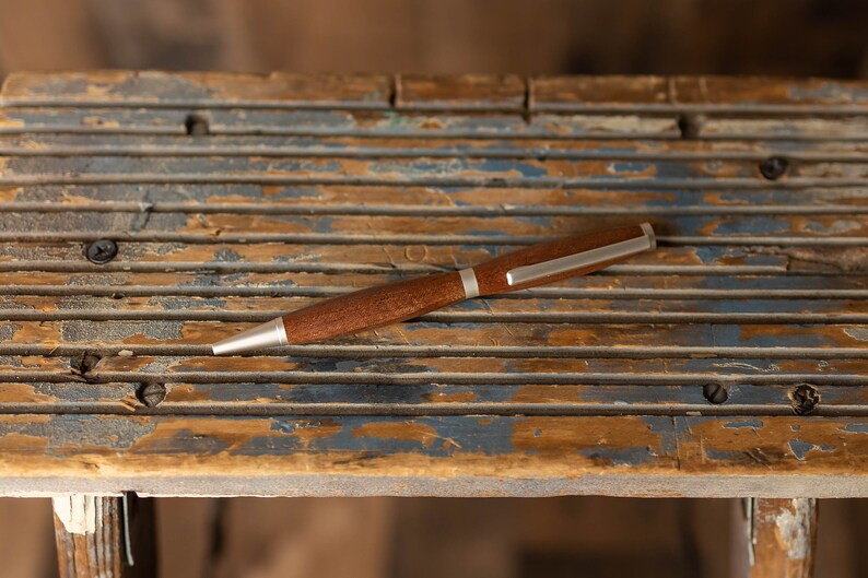 Handmade Slimline Ballpoint Pen, Sapele image 1