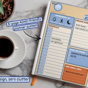 ADHS-freundliches Planer-Paket für Schüler | Lernsystem mit geringer Reizintensität (Digitaler Download)