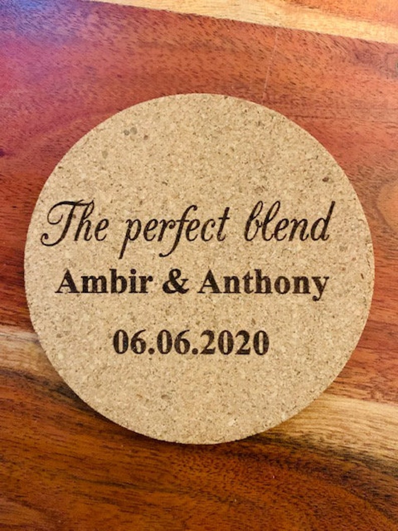 Monogrammed Cork Coaster Round Coaster Personalized Coaster Etsy