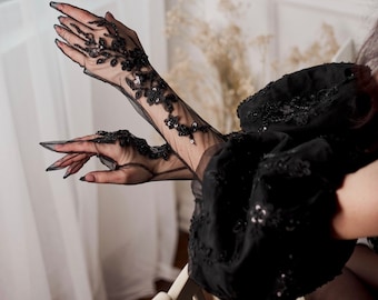 Wedding gloves Long bridal gloves lace gloves Elbow gloves Sheer tulle gloves Sequin gloves cutom gloves Opera gloves Handmade gloves lace