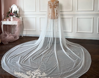 Sequin cape Wedding cape lace Wedding shawl Bridal cape veil Hooded cloak Bride cloak Custom cape Bride cape Wedding dress cape Sequin cape
