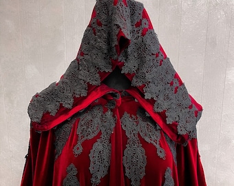 Cape halloween Velvet Cloak Theater cloak Hooded cloak Halloween clothes Long cape Wizard's Cloak Long velvet cloak Vampire cloak