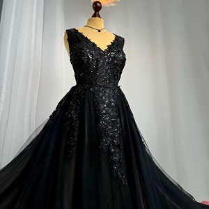 Black evening dress Ball gown Formal gown Gothic dress Prom dress Dresses for women Long black dress