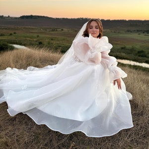 Fairy wedding dress Bohemian long sleeve wedding dress Wedding dress princess elegant
