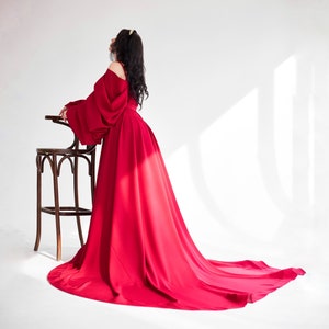 Red Wedding Cloak Chic Bridal Cape and Halloween Costume image 1