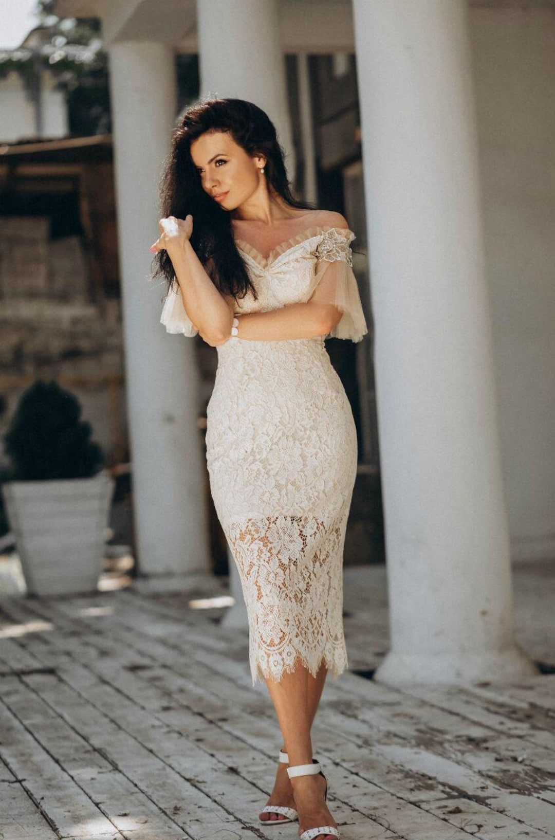formal women's white goddess off the shoulder dress for roleplay formal women's white goddess off the shoulder dress for roleplay White Off Shoulder Gown by Cinderella Divine CD944W