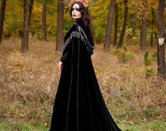 Cape halloween Black wedding cape Halloween clothes Gothic cape Halloween costumes