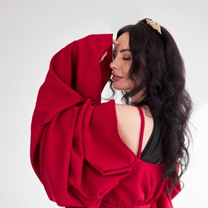 Red Wedding Cloak Chic Bridal Cape and Halloween Costume image 6