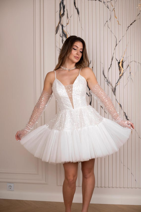 Tea Length Wedding Dress: Rehearsal Dinner and Short Reception gown