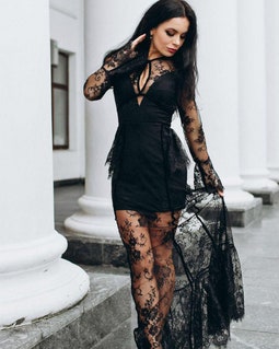 black womens dresses Runwind Maxi Dress 3/4 Sleeve Button Down Church Dress with Pockets Four Seasons hand made jewelry Size:2XL Quince Outfit Charro Quinceanera