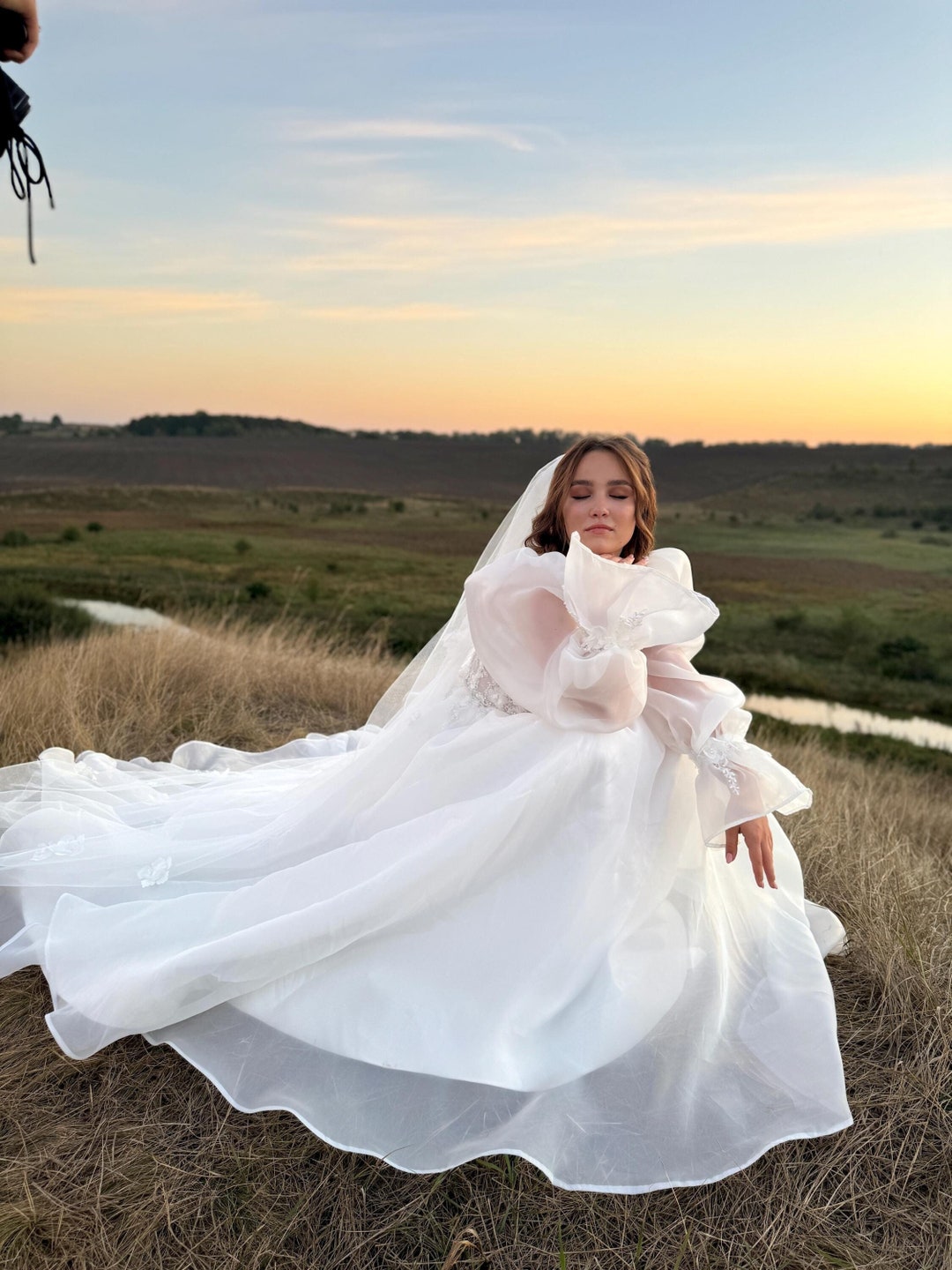 Abito da sposa fata Abito da sposa boho a maniche lunghe Abito da