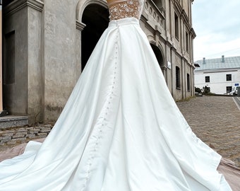 Detachable train long train dress Bridal satin detachable train Wedding dress train Bridal skirt train Bridal dress train