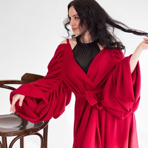Red Wedding Cloak Chic Bridal Cape and Halloween Costume image 3