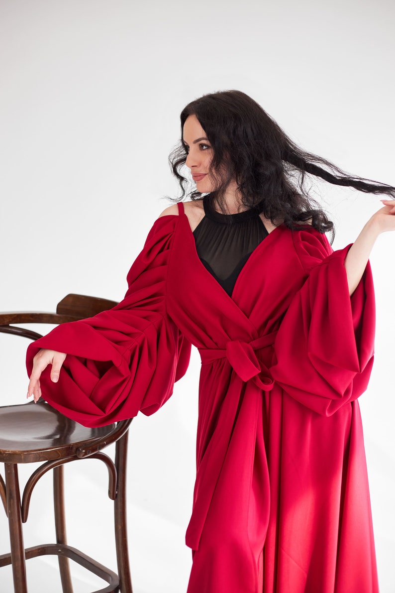 Red Wedding Cloak Chic Bridal Cape and Halloween Costume image 3