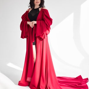 Red Wedding Cloak Chic Bridal Cape and Halloween Costume image 8