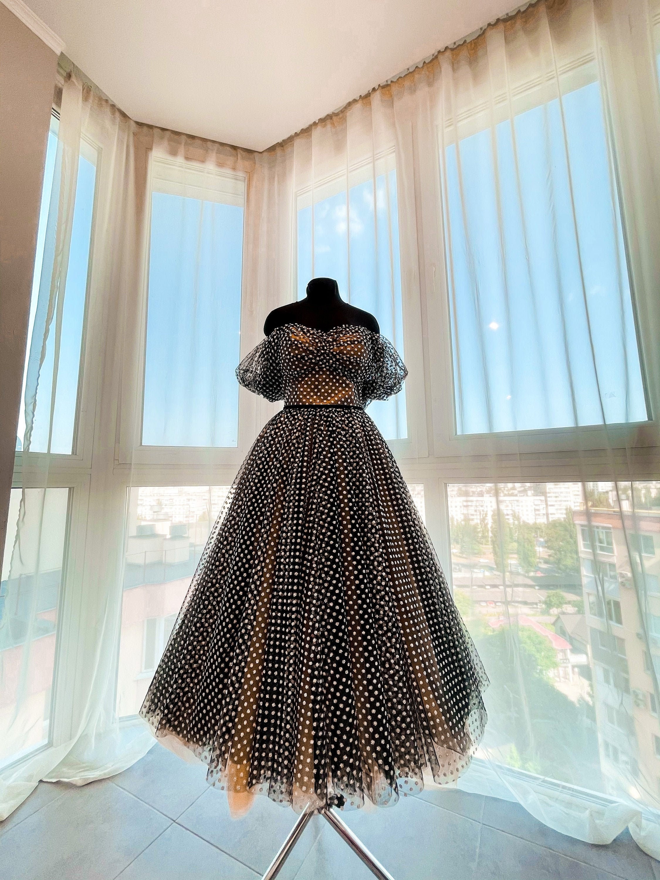 Polka dot ball gown cheap