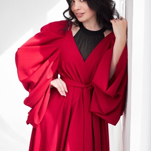 Red Wedding Cloak Chic Bridal Cape and Halloween Costume image 10