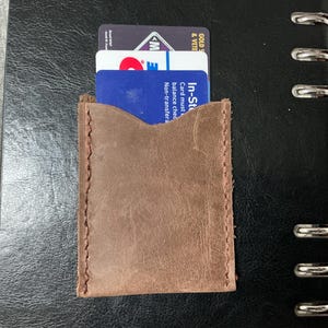 Cartera de cuero para hombre, minimalista, hecha a mano, versión liviana, capacidad para 3 o 4 tarjetas