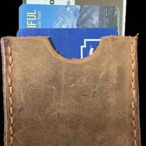 Cartera de cuero minimalista para hombre, hecha a mano, con capacidad para 5 o 5 tarjetas