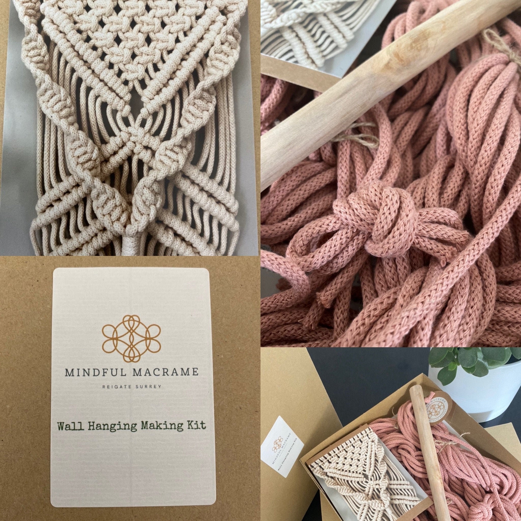 Macrame wall hanging craft kit by Mindful Macrame Etsy