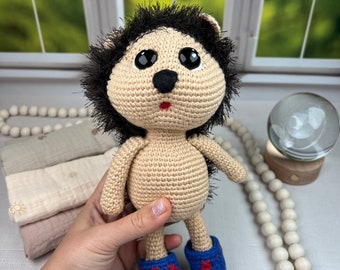 Hedgehog Organic Doll | Handmade Hedgehog Toy | Amigurumi Animals | Knitted Stuffed Hedgehog | Crochet Hedgehog Toy for Sale