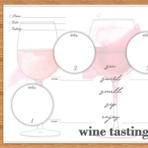 Wine Tasting Mat for 4 glasses - MODERN Style (IMMEDIATE DOWNLOAD)