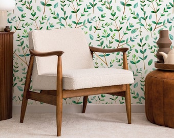Removable Wallpaper Peel and Stick Wallpaper Wall Paper Wall Mural - Leaf Wallpaper Tropical Wallpaper - A463