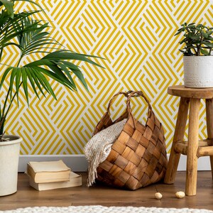 Minimal Yellow - Wallpaper Removable Wallpaper Peel and Stick Wallpaper Wall Paper Wall Mural - B246