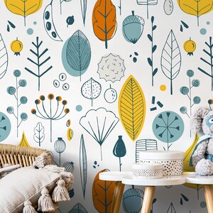 Removable Wallpaper Peel and Stick Wallpaper Wall Paper Wall Mural - Leaf Wallpaper Tropical Wallpaper - A398