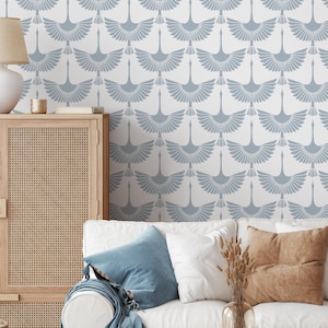 Cranes in Flight Art Deco Wallpaper - D260