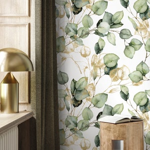 Wallpaper Peel and Stick Wallpaper Removable Wallpaper Home Decor Wall Art Wall Decor Room Decor / Green Leaves Wallpaper - C410